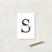 モダンミニマル黒パーソナライズされた名 ポストイット (デスク上)