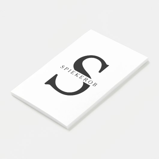 モダンミニマル黒パーソナライズされた名 ポストイット (アングル)