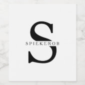 モダンミニマル黒パーソナライズされた名 ワインラベル (シングルラベル)