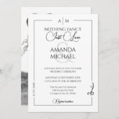 モダンミニマル黒モノワ結婚ー 招待状 (正面/裏面)