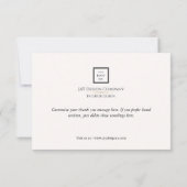 モダンミニマル黒ロ縁どゴビジネス サンキューカード (裏面)