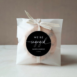 モダンミニマル黒書私たちは婚約した ラウンドシール