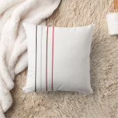 モダンミニマル黒灰色の赤線 クッション (ブランケット)