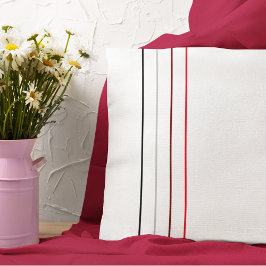 モダンミニマル黒灰色の赤線 クッション