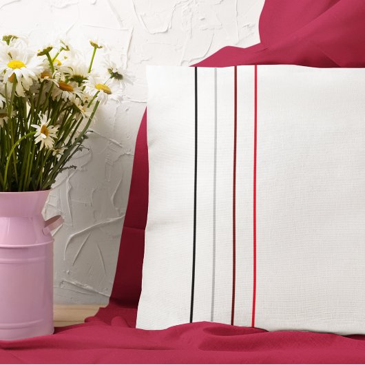 モダンミニマル黒灰色の赤線 クッション