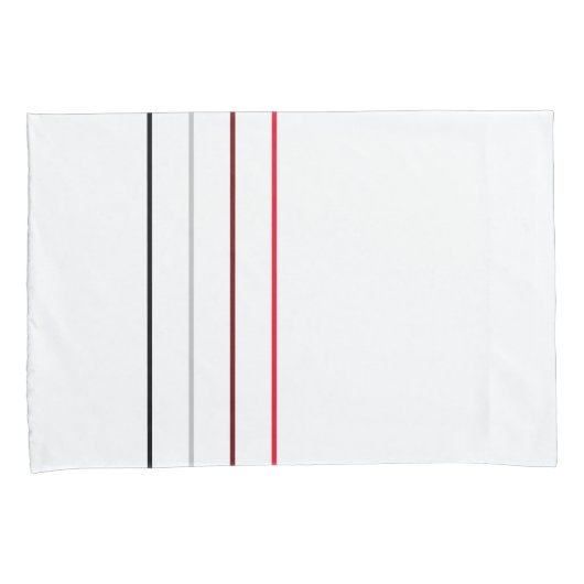 モダンミニマル黒灰色の赤線 枕カバー (正面右)