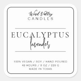 モダンミニマル黒白キャンドルラベル スクエアシール