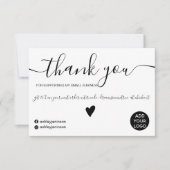モダンミニマル黒白感謝してい順 サンキューカード (正面)