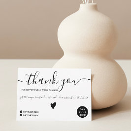 モダンミニマル黒白感謝してい順 サンキューカード