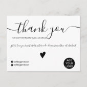 モダンミニマル黒白感謝してい順 ポストカード (正面)