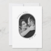 モダンミニマル黒白結婚写真 招待状 (正面)