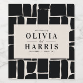 モダンミニマル黒白 ワインラベル (シングルラベル)