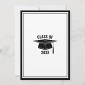 モダンミニマル黒縁ど卒業パーティー 招待状 (裏面)