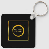 モダンミニマル黒金ゴールドシンプルロゴの追加 キーホルダー (裏面)