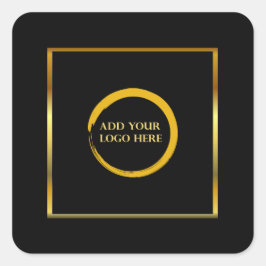 モダンミニマル黒金ゴールドシンプルロゴの追加 スクエアシール