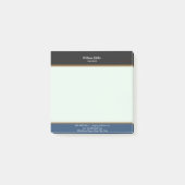 モダンミニマル黒青ストライプ色 ポストイット (正面)