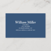 モダンミニマル黒青ストライプ色 名刺 (裏面)