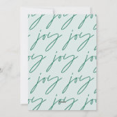 モダンミニマル1枚のフォトスクリプトjoy green holiday シーズンカード (裏面)