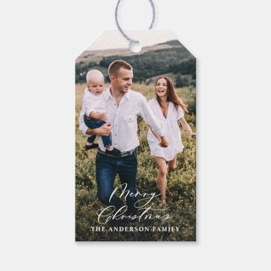 モダンミニマル1枚の写真エレガントHo ギフトタグ (正面)