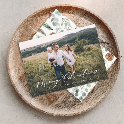 モダンミニマル1枚の写真エレガントHo シーズンカード