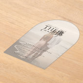 モダンミニマル1結婚枚 アクリル招待状 (レイダウン)