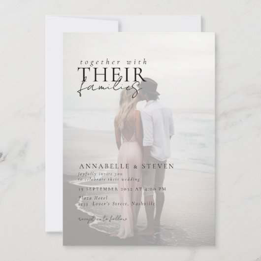 モダンミニマル1結婚枚 招待状 (正面)