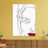 モダンミニマル1線スケッチ顔 キャンバスプリント (インサイチュ (リビング))