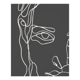 モダンミニマル1線スケッチ顔 フォトプリント           
