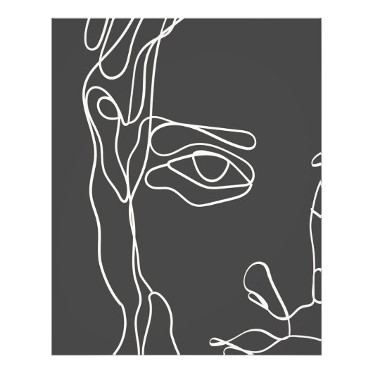 モダンミニマル1線スケッチ顔 フォトプリント            (正面)