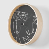 モダンミニマル1線スケッチ顔 壁時計 (傾斜)