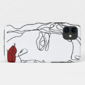 モダンミニマル1線スケッチ顔 Case-Mate iPhoneケース (裏面(横))