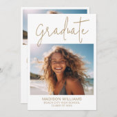 モダンミニマル2写真卒業 招待状 (正面/裏面)