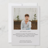 モダンミニマル2枚フォトグレー卒業 サンキューカード (裏面)