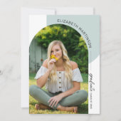 モダンミニマル3月2日フォトセージ卒業 招待状 (正面)