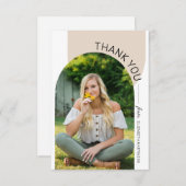 モダンミニマル3月2日写真卒業 サンキューカード (正面/裏面)