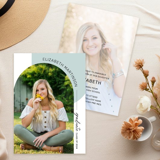 モダンミニマル3月2日写真卒業 案内状