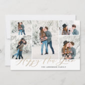モダンミニマル5枚の写真新年のスクリプトファミリー シーズンカード (正面)