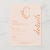 モダンミニマル |の結婚ゲスト詳細 エンクロージャーカード (正面)