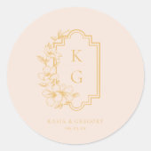 モダンミニマル |の結婚モノグラム ラウンドシール (正面)
