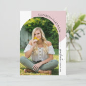 モダンミニマル アーチ2 フォト 卒業 案内状 (スタンド正面)