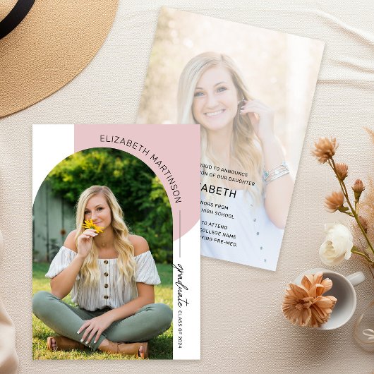 モダンミニマル アーチ2 フォト 卒業 案内状