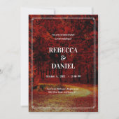 モダンミニマル オートム シーニック ウェディング 招待状 (正面)