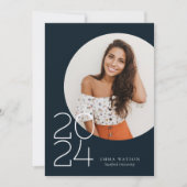 モダンミニマル サークルフォト 卒業パーティー 招待状 (正面)