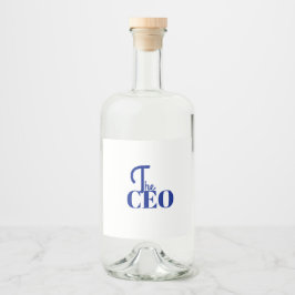 モダンミニマル ザ CEO ブルー リキュールボトルラベル