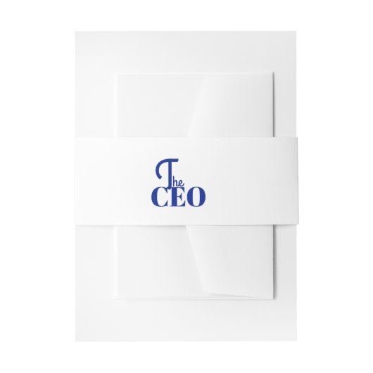 モダンミニマル ザ CEO ブルー 招待状ベリーバンド (正面例)