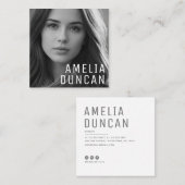 モダンミニマル シンプル プロフェッショナル フォト スクエア スクエア名刺 (正面/裏面)