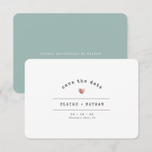 モダンミニマル タイプライター ローズゴールド ウェディング グリーン