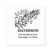 モダンミニマル タイポグラフィ ネーム 返送先 住所 鳥 セルフインキングスタンプ (デザイン)