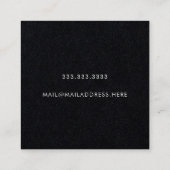 モダンミニマル タイポグラフィ ブラックペーパー スクエア名刺 (裏面)