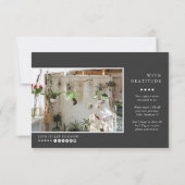 モダンミニマル |チャコールグレービジネスありがとうございました サンキューカード (裏面)